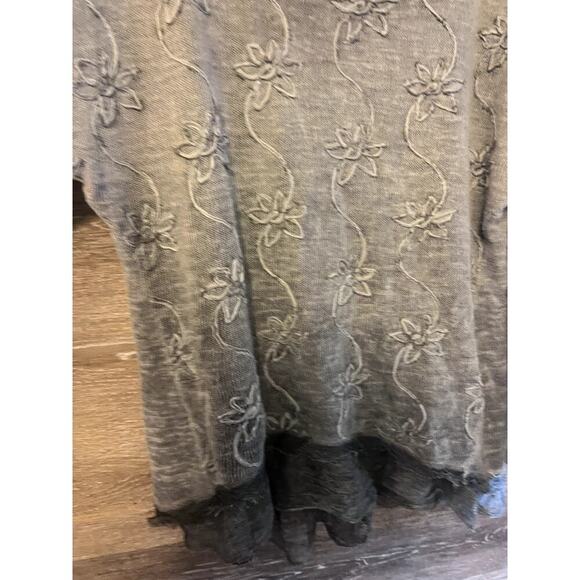 Alexandre Laurent size Medium Sweater Wool blend gray Distressed Paris Boho - Picture 3 of 10